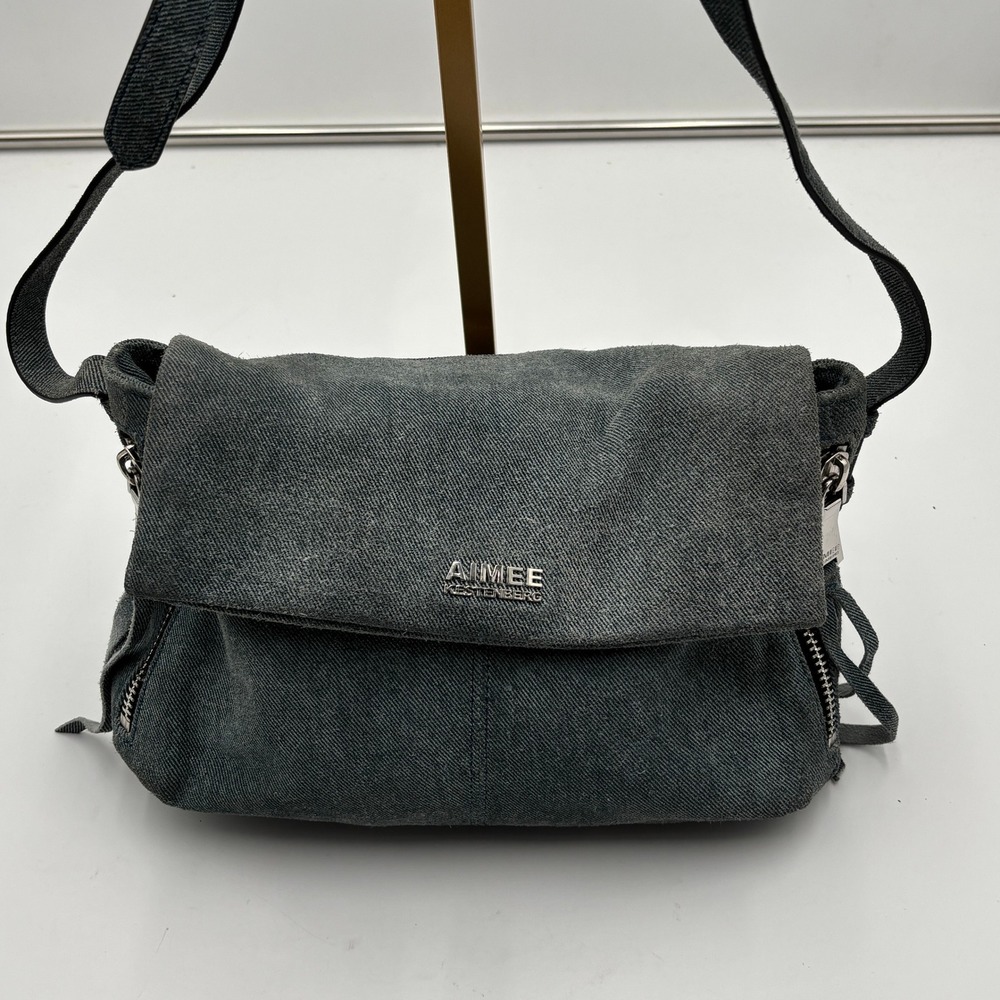 Aimee Kestenberg Slate Gray Crossbody Messenger Bag